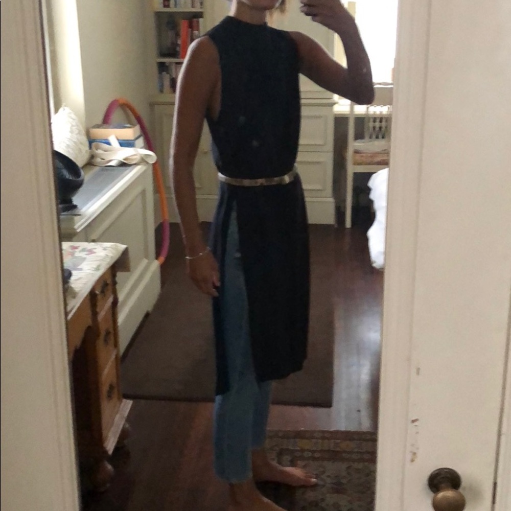 Zara navy side slit tunic